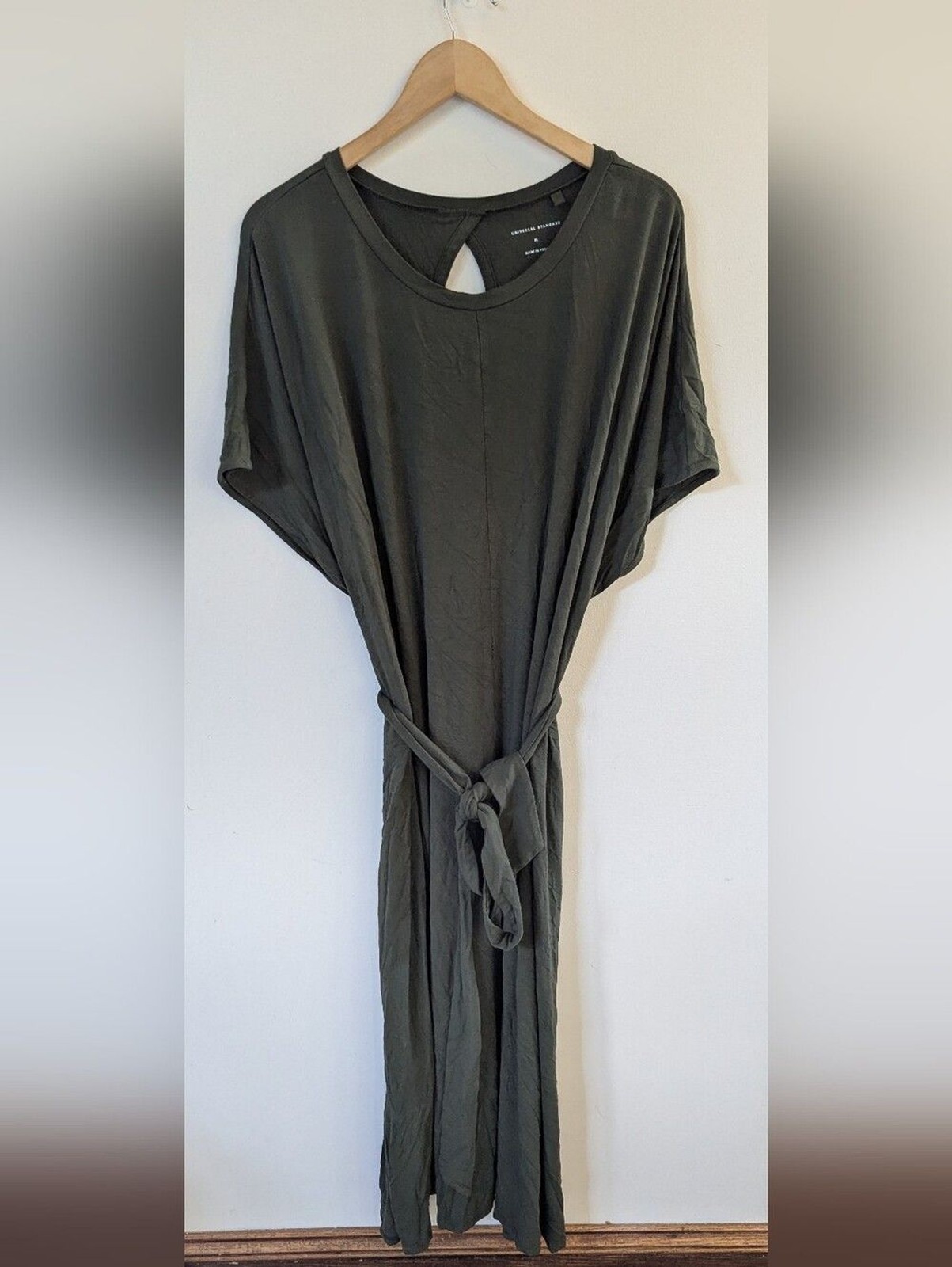 Universal Standard Olive Green Jersey Knit Maxi Midi Dress Keyhole XL Peru