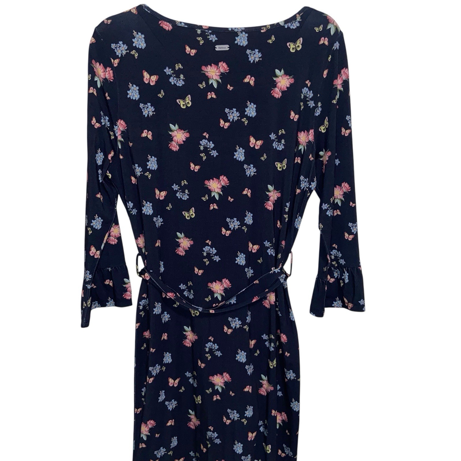 Barbour Dress Womens Size 6 USA Marlowe Floral Navy Preppy Coastal Butterfly
