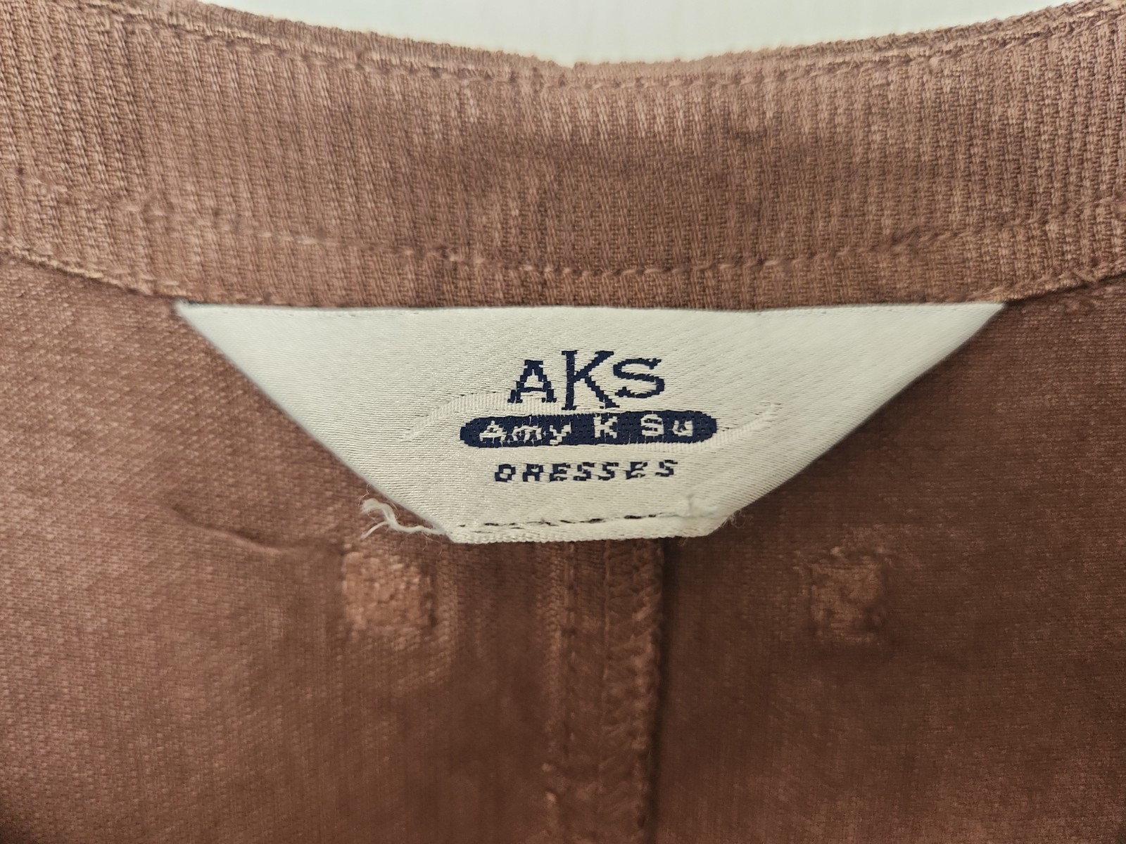 Vtg AKS Amy K Su Womens Large Pinafore Jumper Dress Pockets Fine Corduroy Brown
