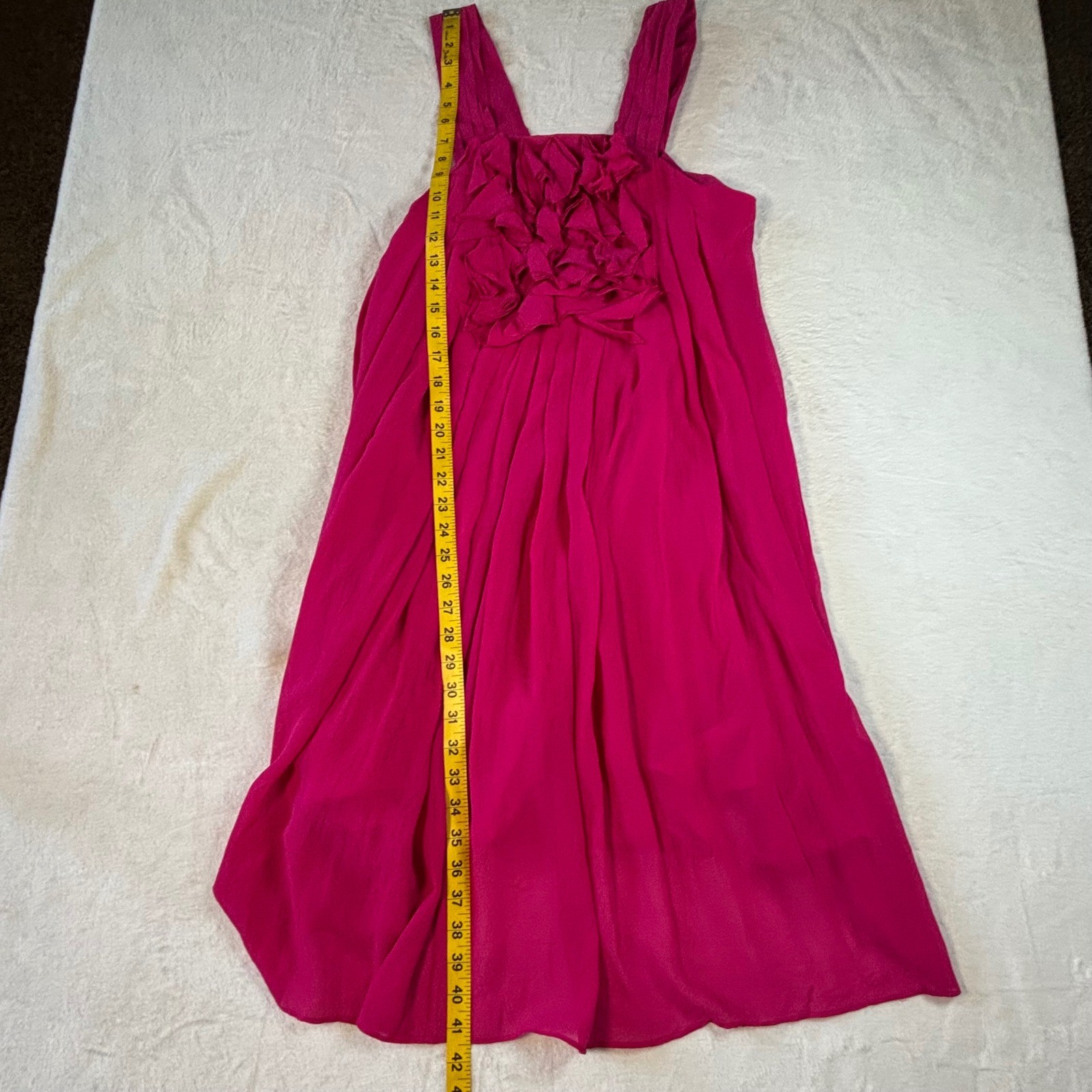 Afterwork MagentaPink Ruffle Front Pleated Sleeveless Cocktail Dress Open Back40