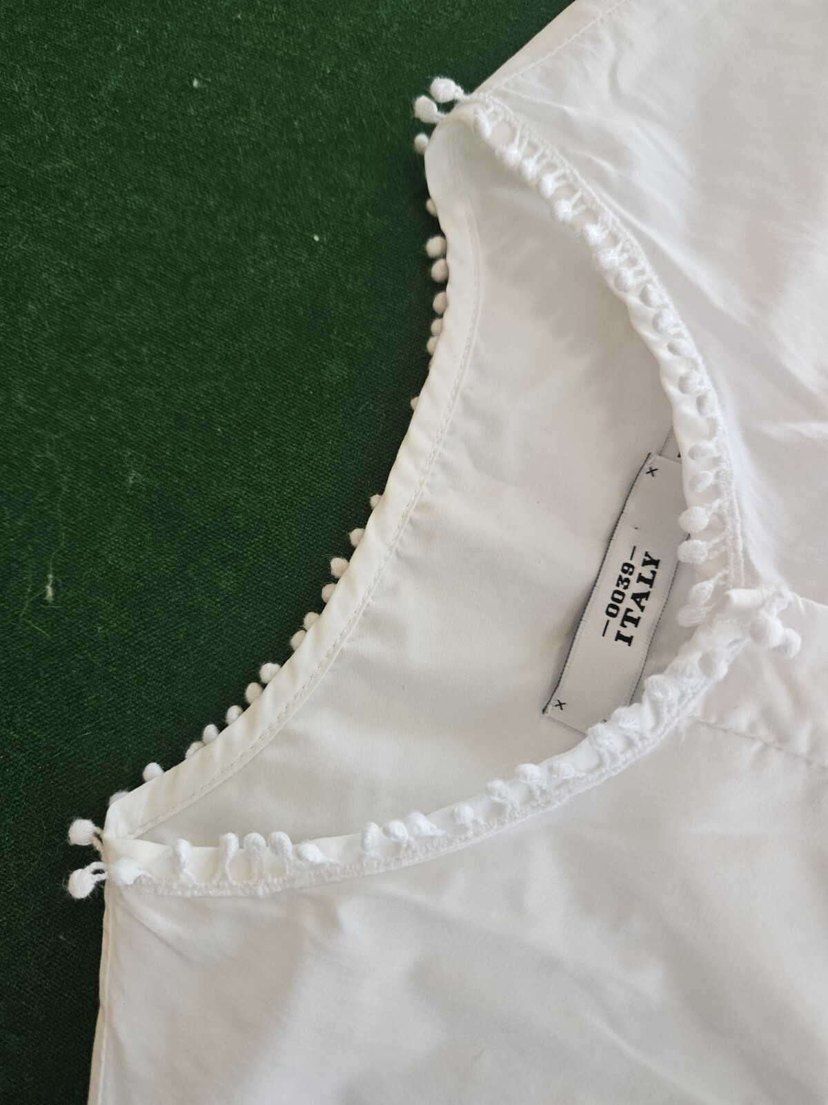 0039 Italy White Cotton Dress Lace Sleeveless Victorian infused Size M