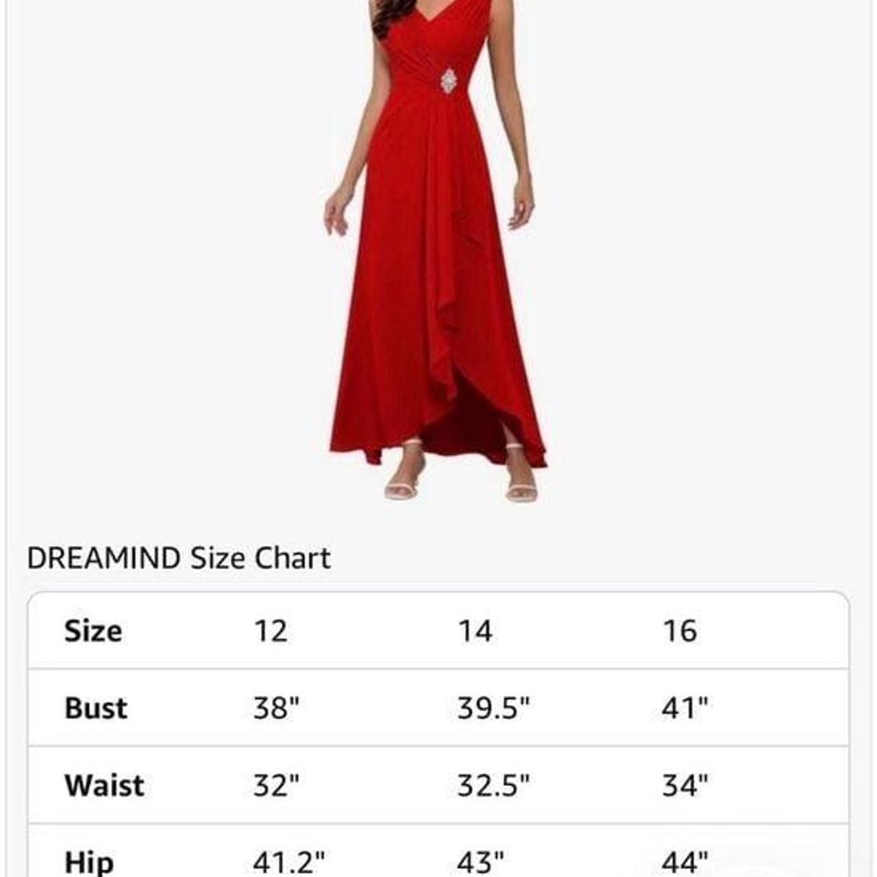 Dreamind Red V-Neck Evening Maxi Dress with Side Cascade