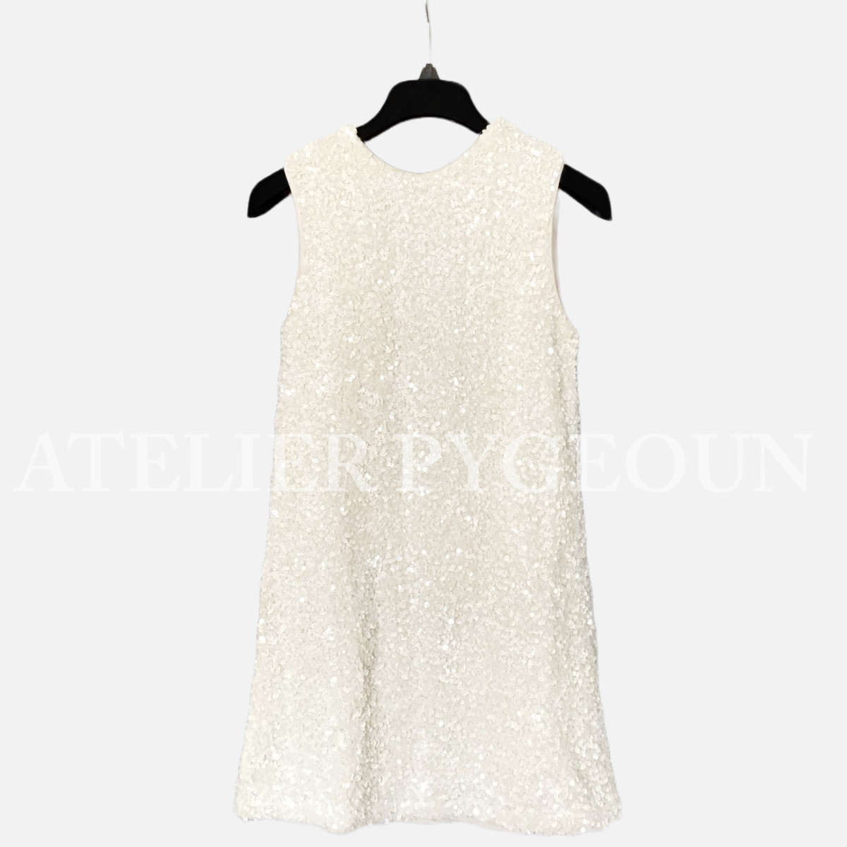 NWT H&M Sleeveless Sequined Tie-Back Bow Party Dress White/Black XS S M L XL XXL