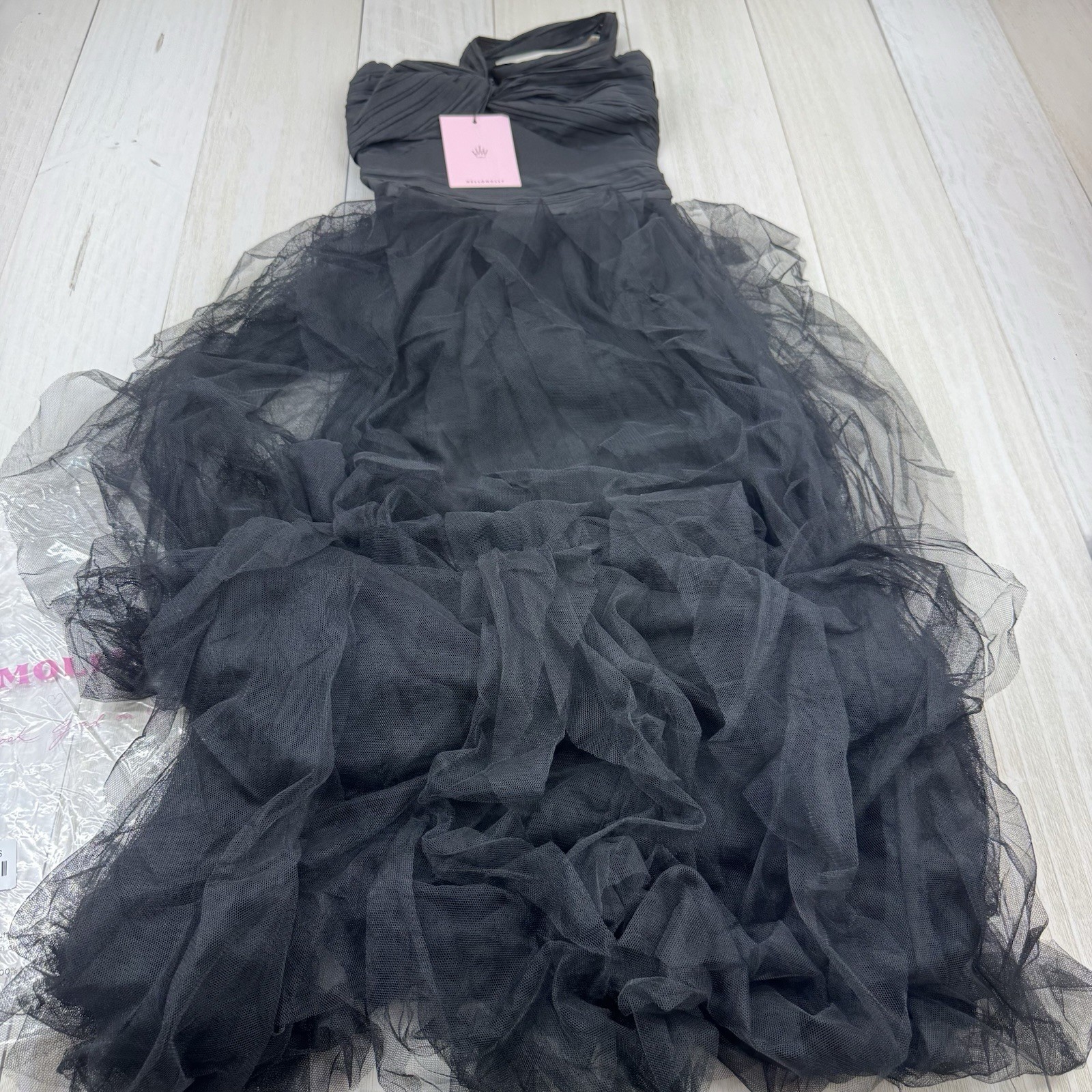 Hello Molly LAVISH STYLE TULLE MAXI Black Evening DRESS Sleeveless Size US 2/XS