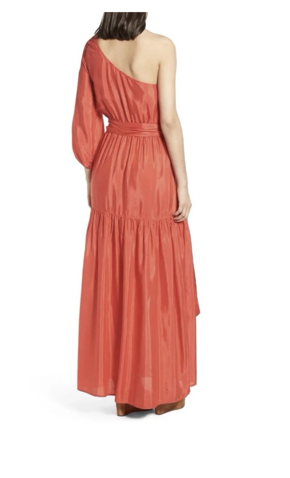 NEW Designer ELEGANT One Shoulder Red Maxi Dress Size XS #73