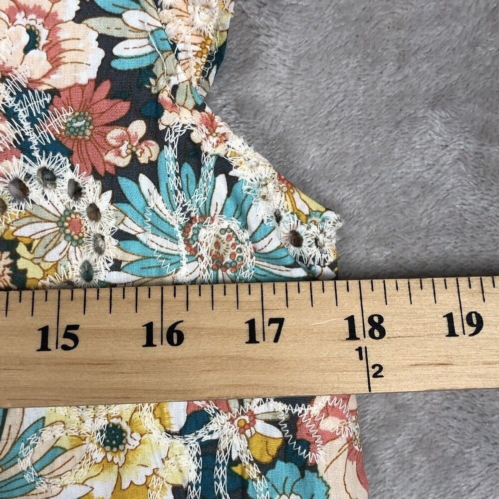 NWT LUNA MOON Top & Skirt Set Sz S Ruffle Floral Eyelet Crop Boho Fairy Cottage