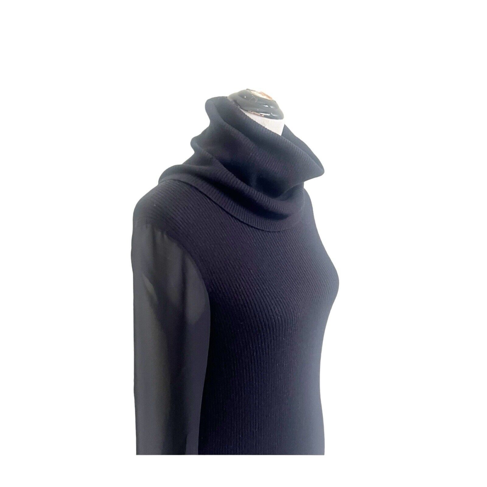 All Saints Milo Funnel Sweater Dress Black Size 6 Wool Cashmere Blend Minimalist