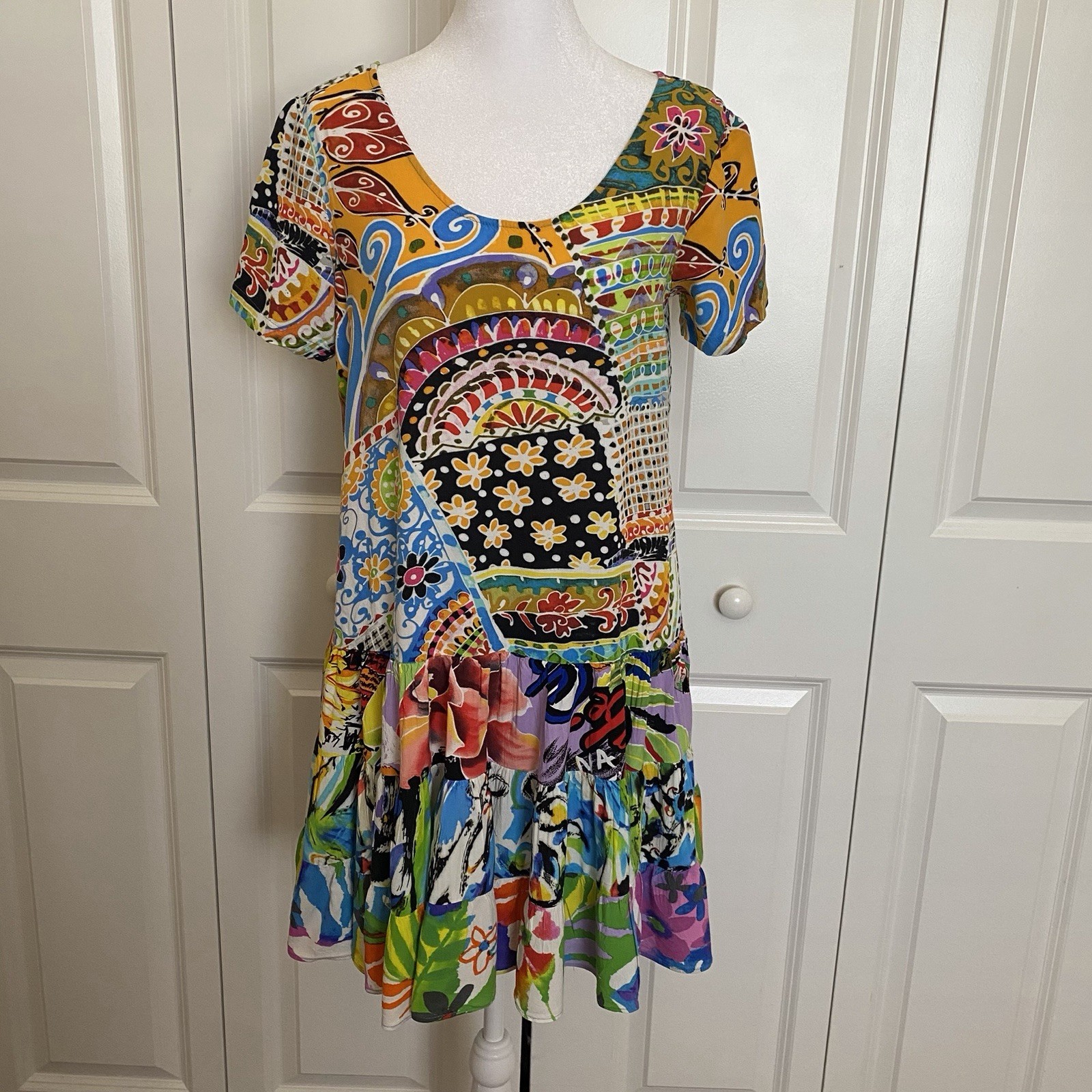 Jams World Hattie – Boho PatchMini Dress Size XS