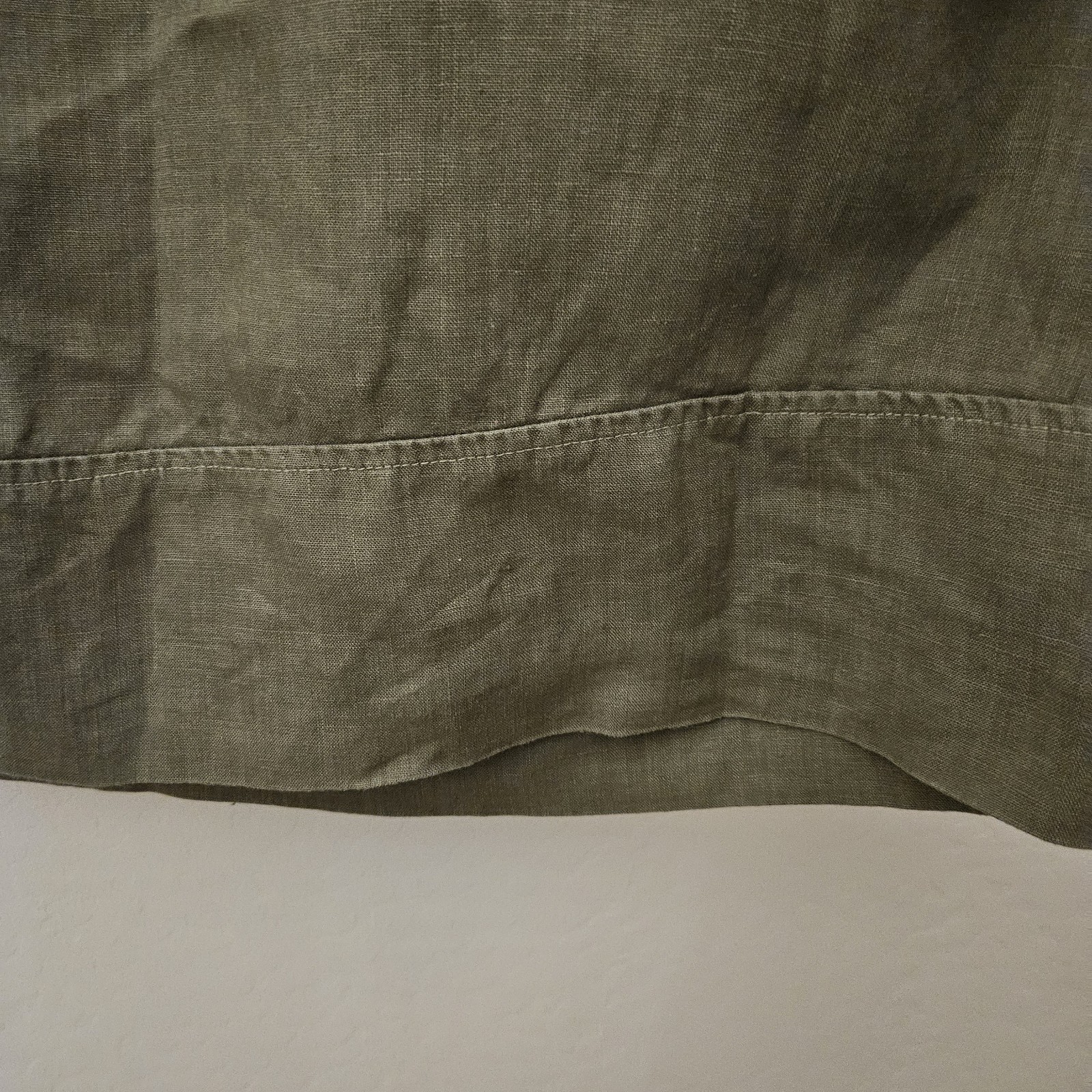 Pure Match Womens 100% Linen Sleeveless Dress Olive Green Made In USA Size Small