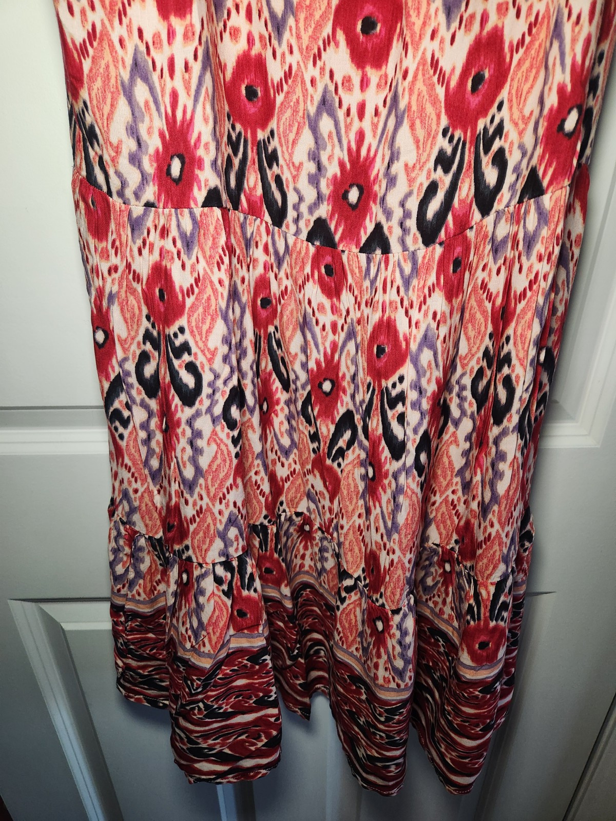 BeachLunchLounge NEW Skylar Paisley Floral Sundress Coral Red NWT Womens Small
