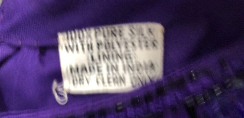 Vintage SWEELO Slip Dress Size Unknown Purple Sequin 100% Silk Spaghetti Strap