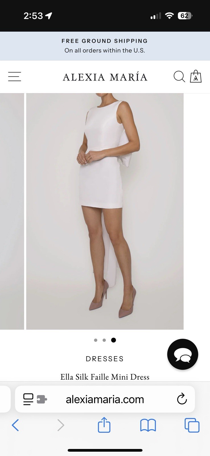 Alexia Maria Ella Silk Faille Mini Dress Cream Size 2 – New w/Tags