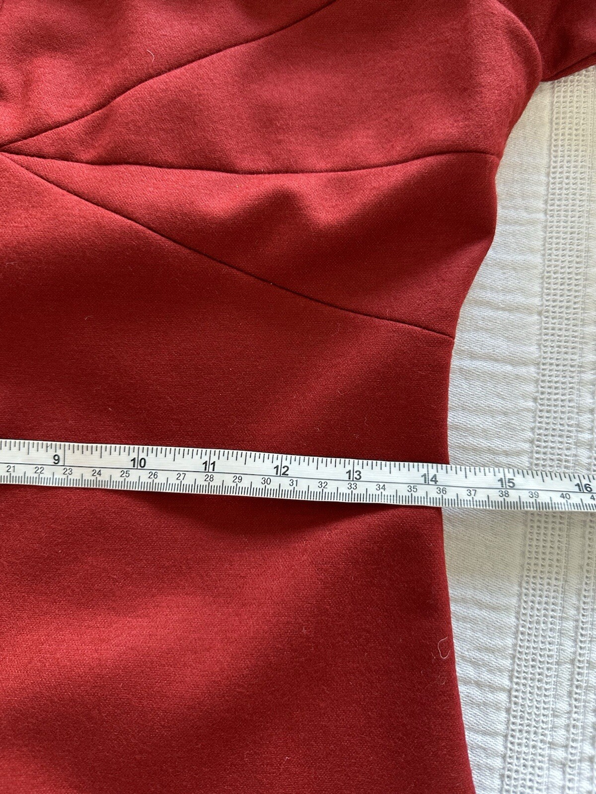 Diane Von Furstenberg Red Wool Blend Long Sleeve Shift Dress UK Size 6 Smart