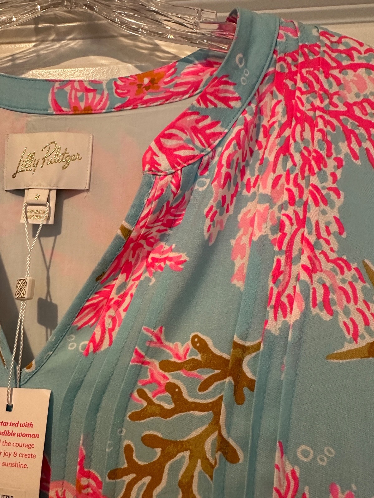 NWT Lilly Pulitzer Ansella Tunic Dress -Sz 8 – Multi Royal Coral -Blue Pink Gold