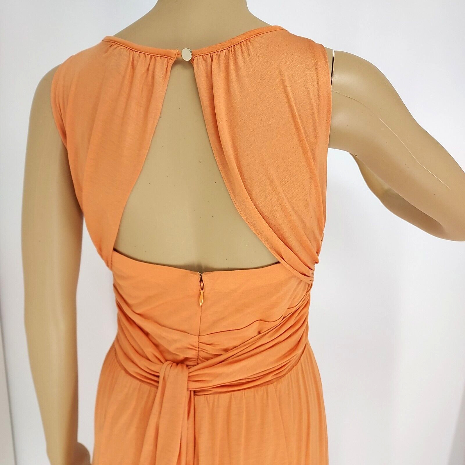 ANN TAYLOR ORANGE OPEN BACK SUMMER CAREER CASUAL DRESS SIZE: 6P