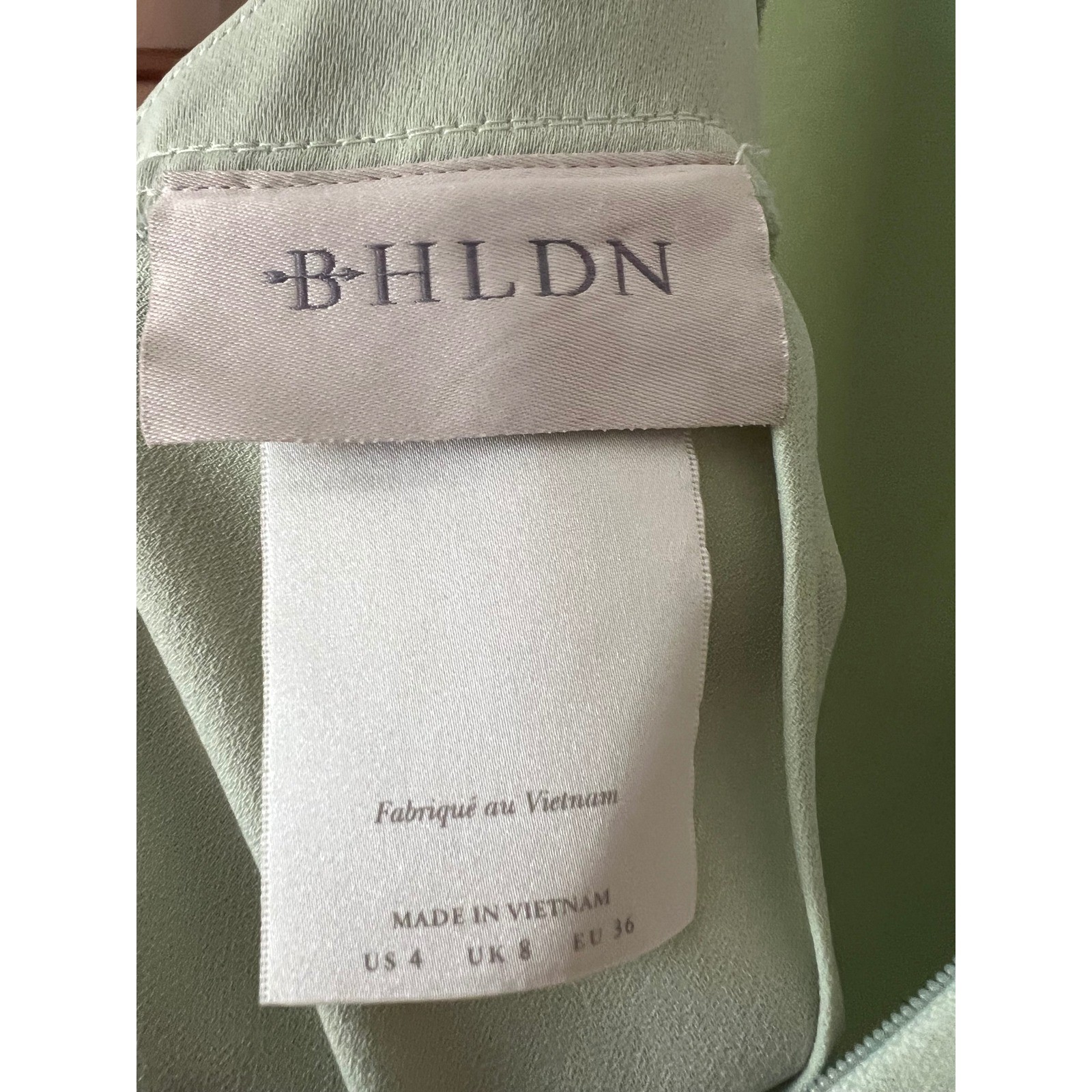 BHLDN August Satin Charmeuse Midi Dress Mint Green Size 4 Cowl Neck Sleeveless
