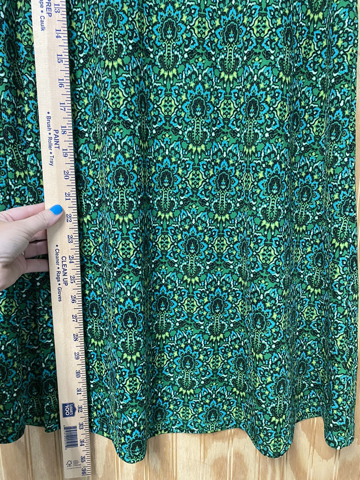 Espresso A-line Shift Dress Floral Geometric Green Jewel Tone