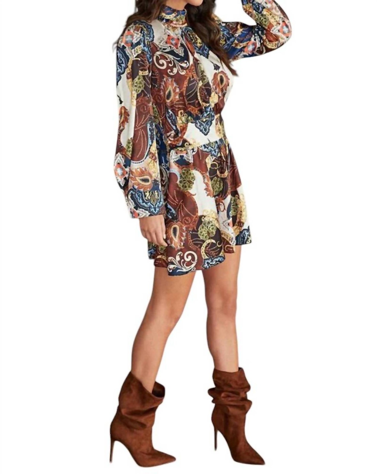 Venti6 Sofia Paisley Open Back Dress Size S