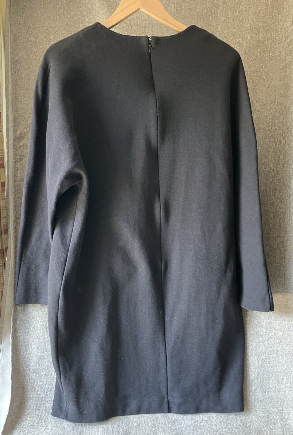 Neimen Marcus 100% Cotton Black Dress with Gold Star Buttons XL Back Zip,Classic