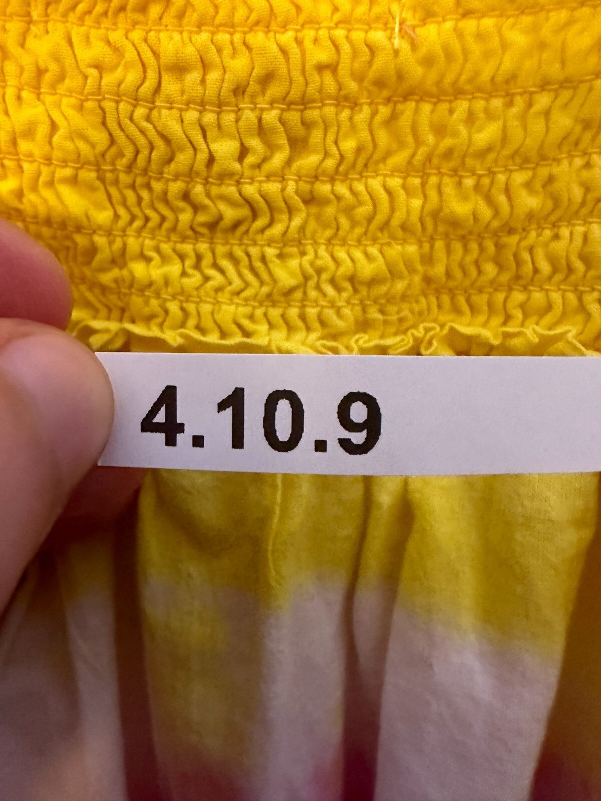 Yellow, White, and Pink Spaghetti Strap Tiered Sundress Girl’s Medium