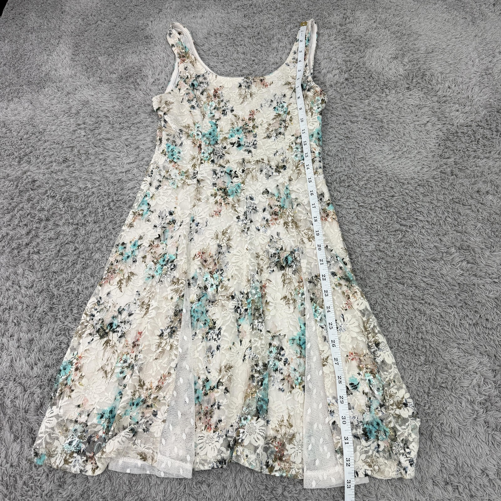 Disney Cinderella Dress Womens XS Multicolor Lace Floral Fit & Flare Princess