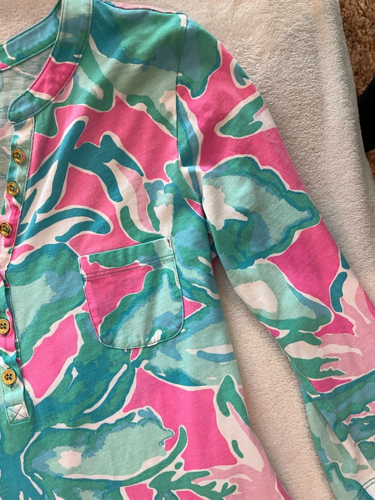 Lilly Pulitzer Womens Blue Alessia Dress XS Extra Small Cotton Lightweight