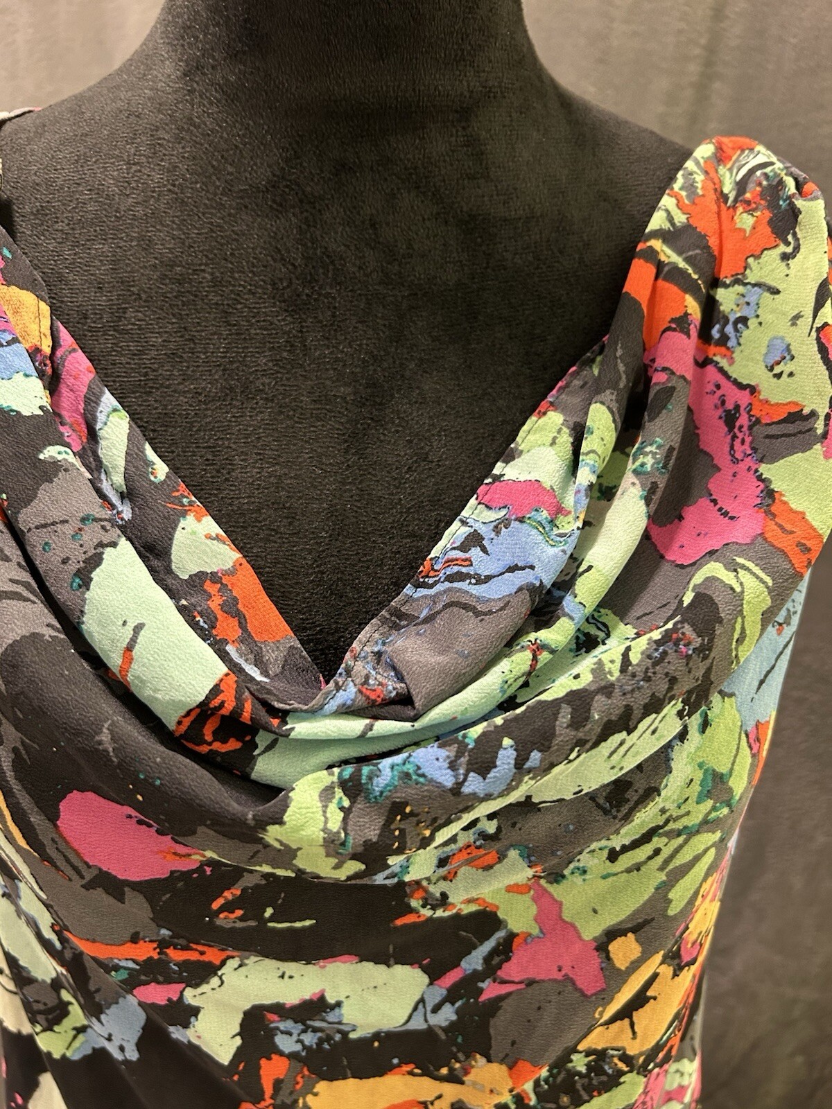 Presley Skye Silk Shift Colorful Sleeveless Colorful Dress Sz S