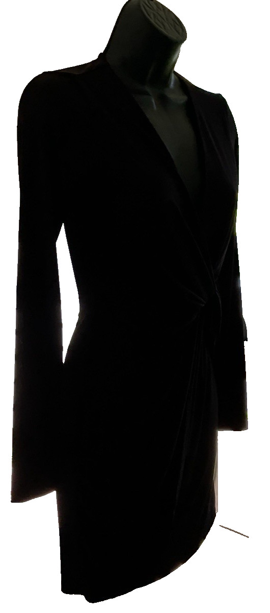 Forever 21 Black Knot Front Long Sleeve Bodycon Mini Dress Womens Size S