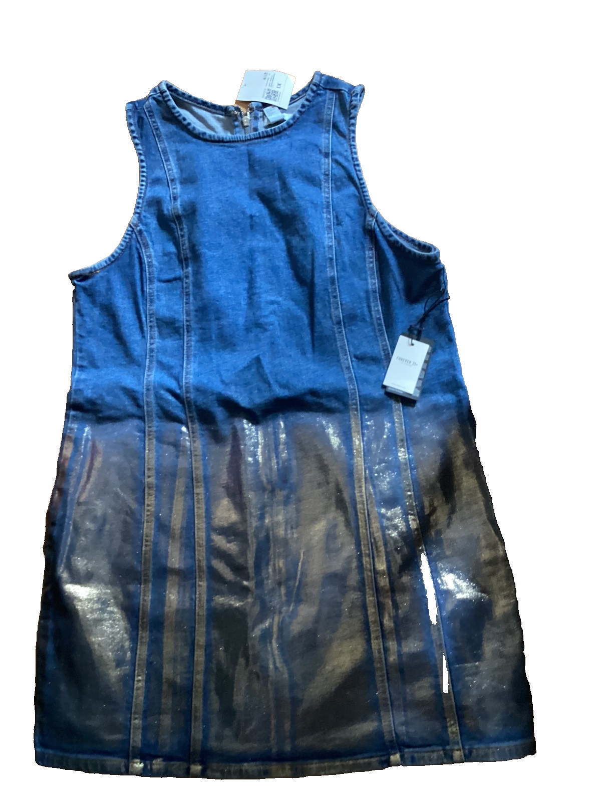 Forever 21 Denim and Gold Metallic Dress