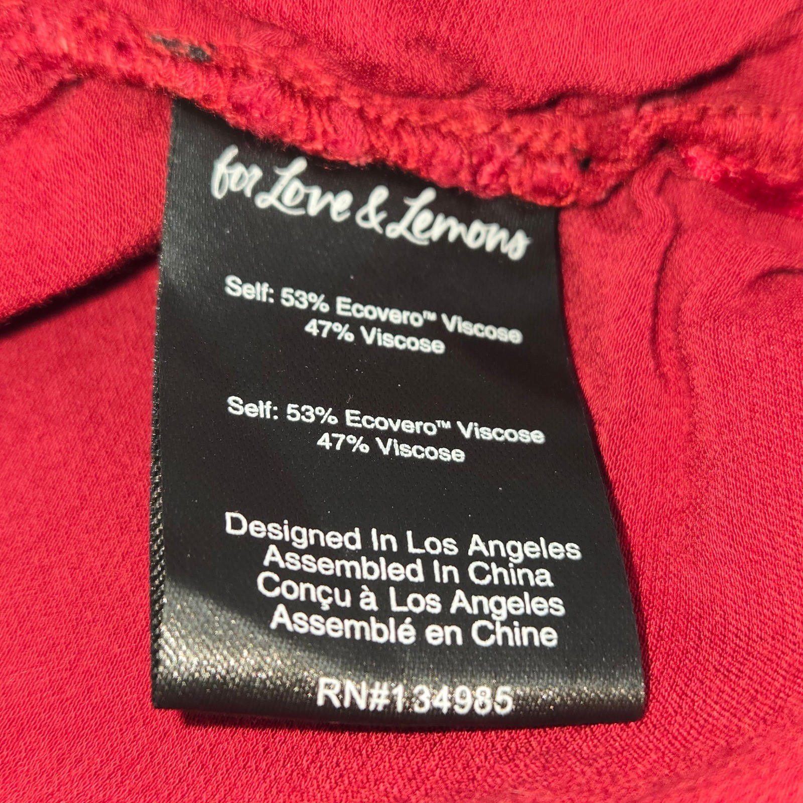 For Love & Lemons Rosette One Shoulder Mini Dress Women Size S Red Cutout Party