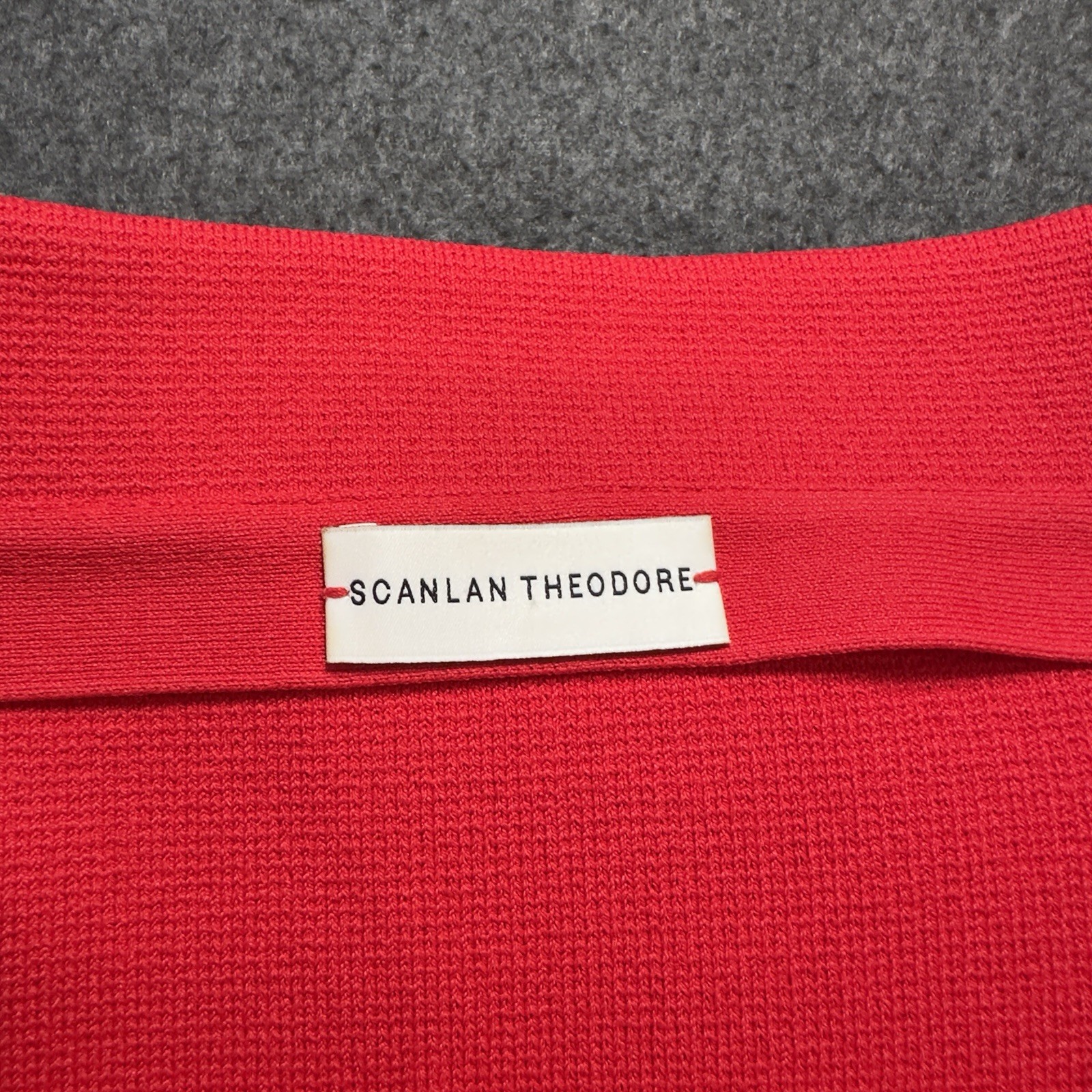 Scanlan Theodore Crepe Knit Cold Shoulder Milano Dress Red VGC Size XS