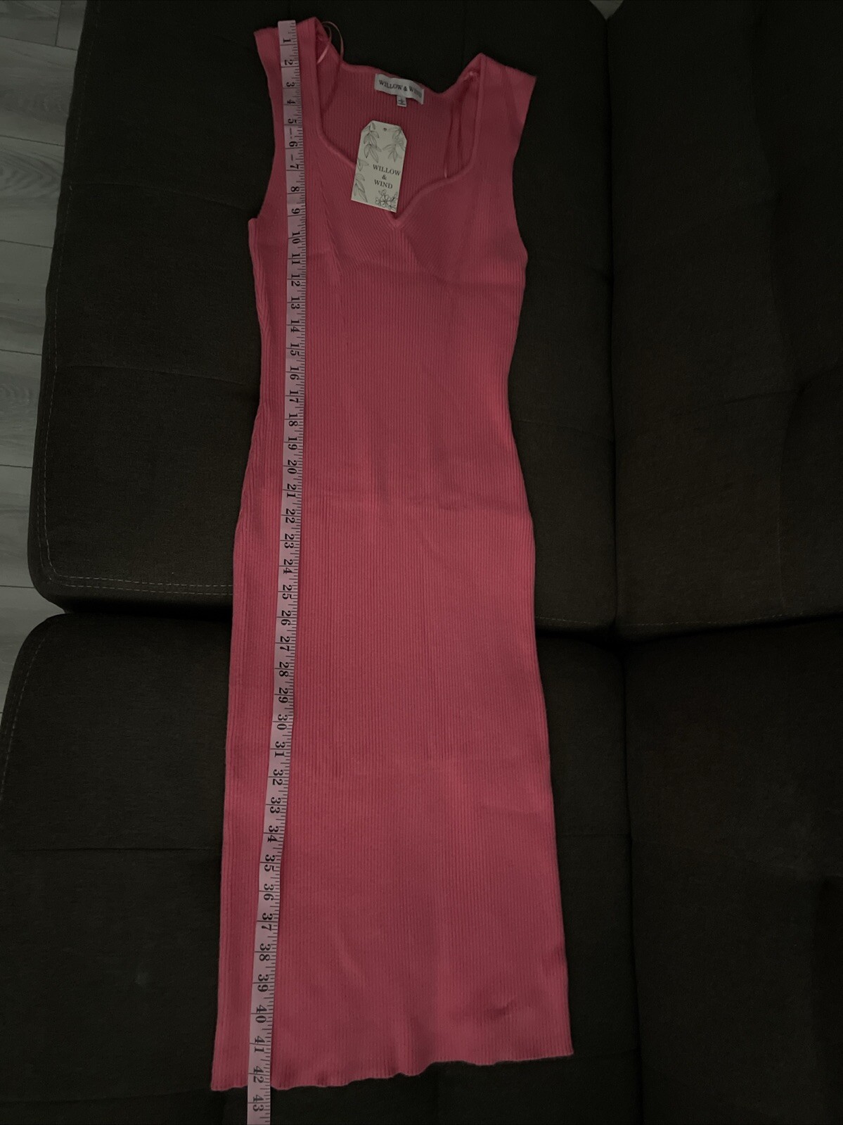 NWT Wind and Willow Bodycon Knit Stylish Dress Size Large Pink