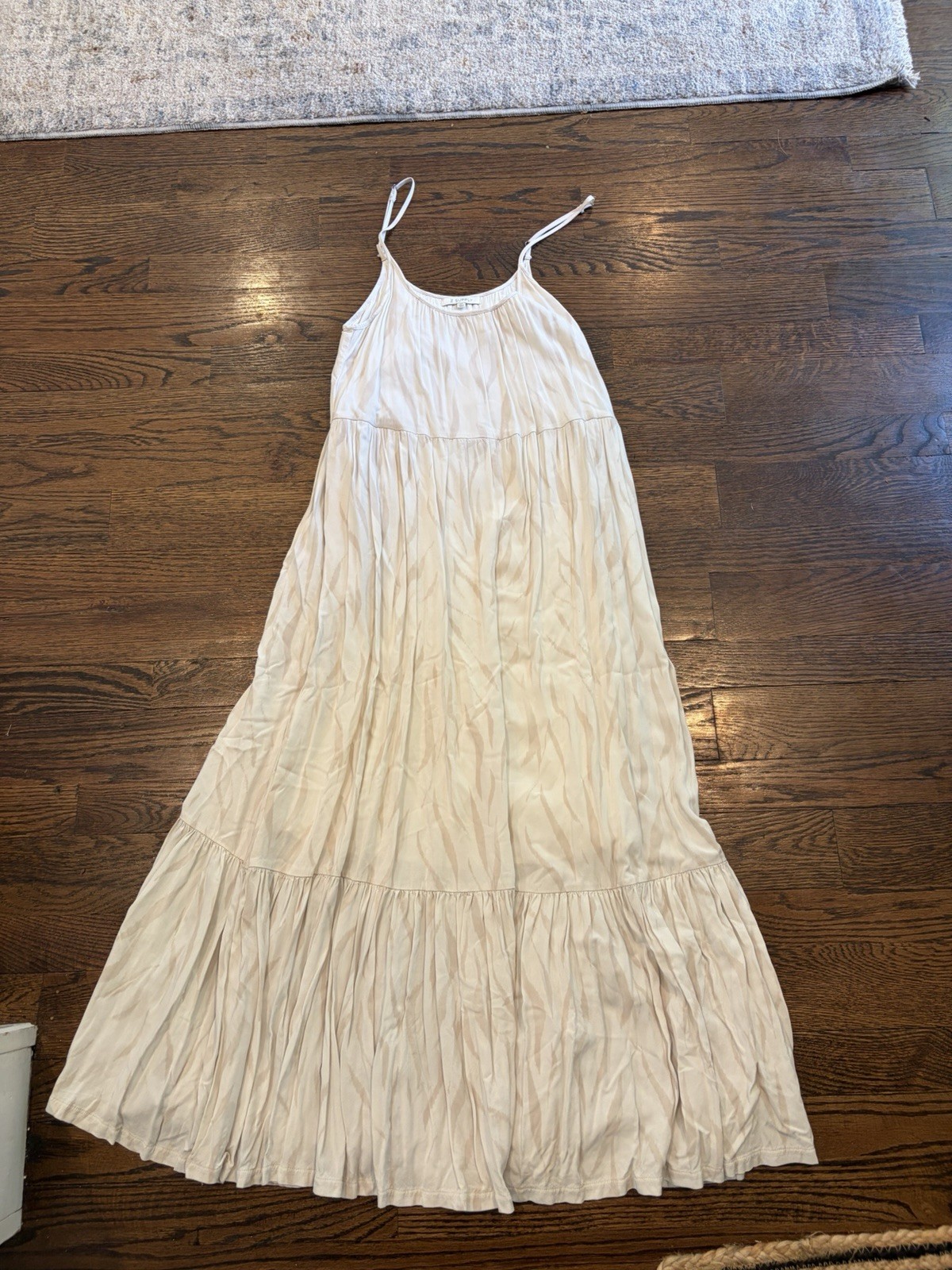 Z Supply Maxi Dress Womens XS Cream Ivory Sleeveless Tiered