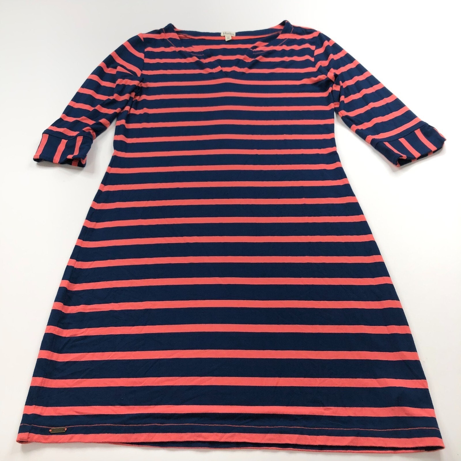 Hatley Medium V-Neck Long Sleeve Women’s Above Knee Dress Blue Orange