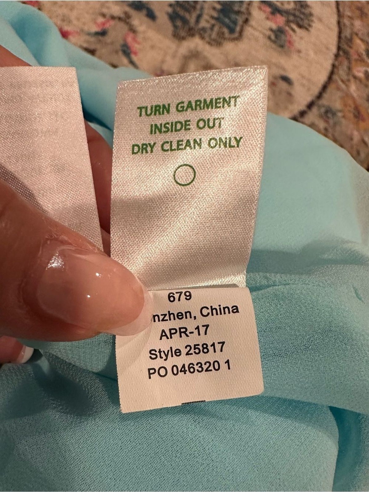 Lilly Pulitzer Mint Green Serene Blue Shift Fia Dress Gold bead embellishment S