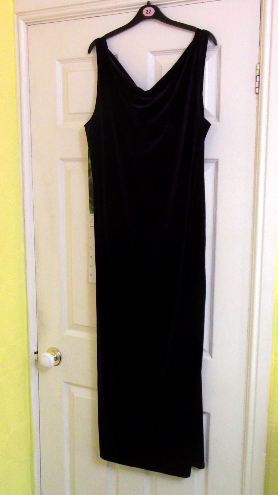 Debenhams size 18 deep purple velvet dress full length