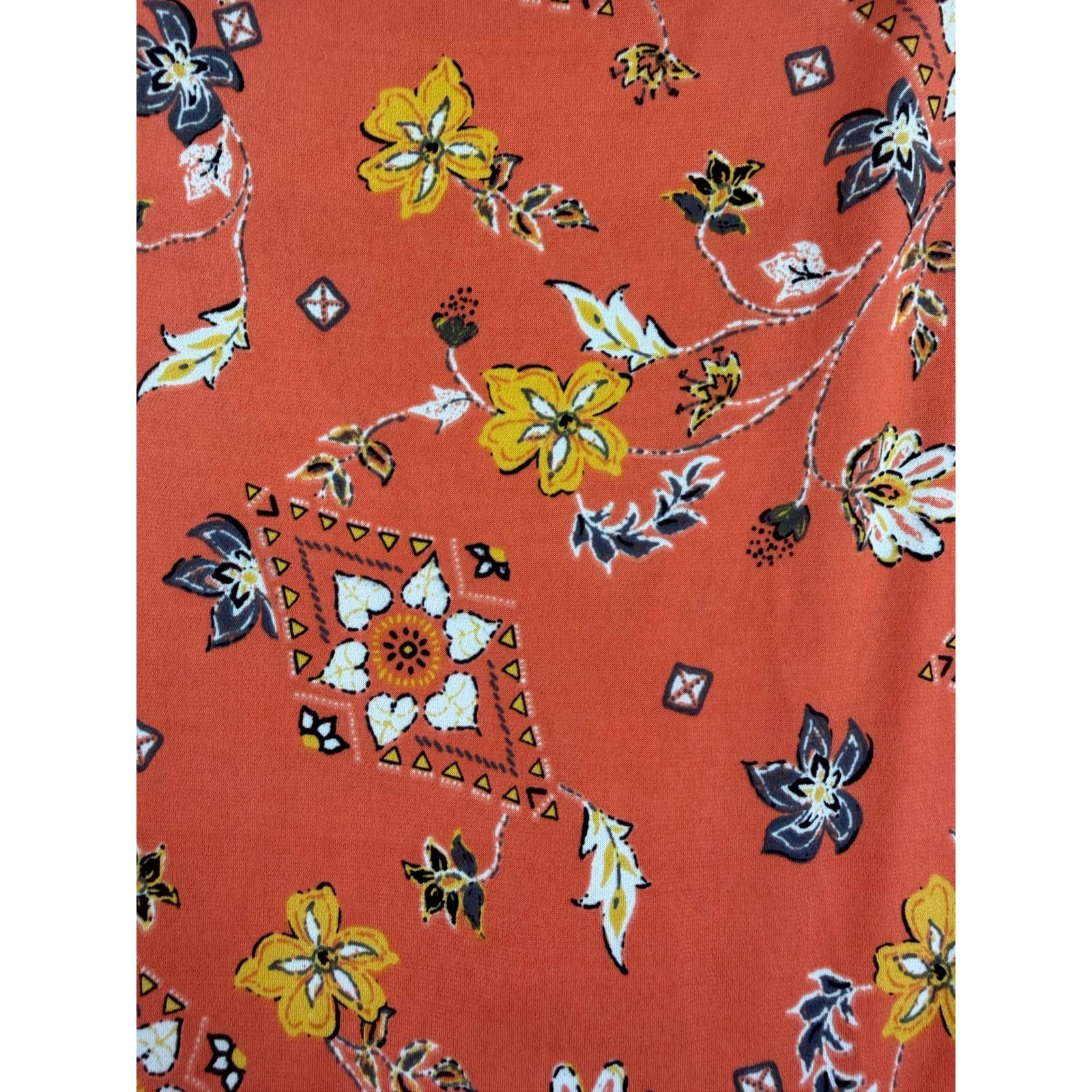 Torrid Rust Orange Floral Boho Flutter Sleeve Fit Flare Dress Plus Size 2 2X