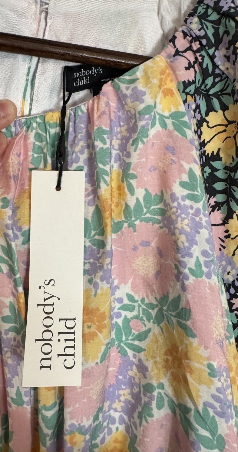 Nobody’s Child Penelope Spliced Patchwork Floral Midi Dress Size 8 NEW Ditsy