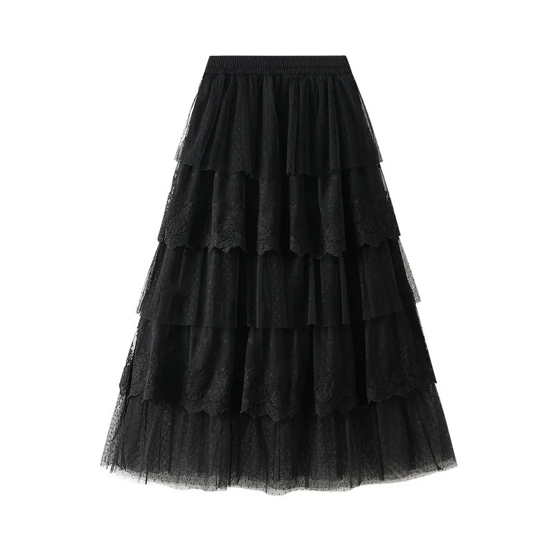 Women’s High Waisted Slimming Sand Cake Skirt, Half Skirt, High-End Feeling Gauz