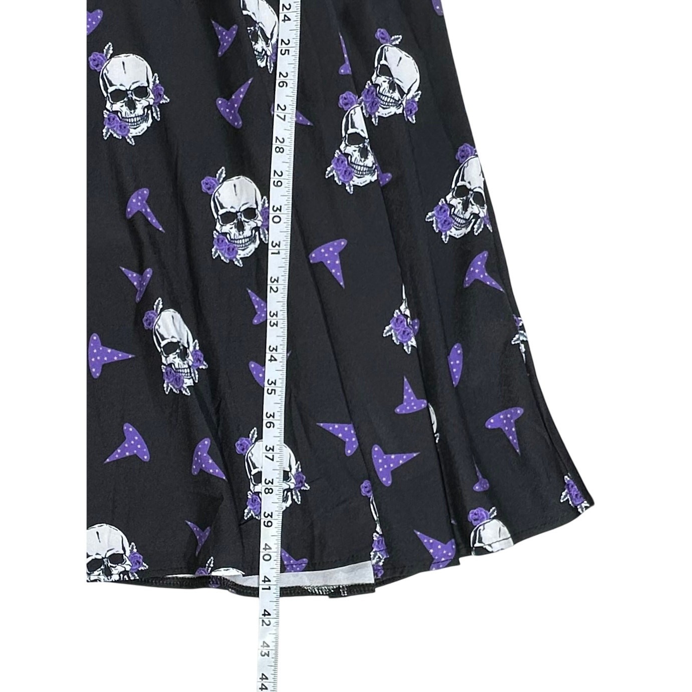 Halloween Dress Size Medium Witch Hat Skulls Fit & Flare Midi Stretchy
