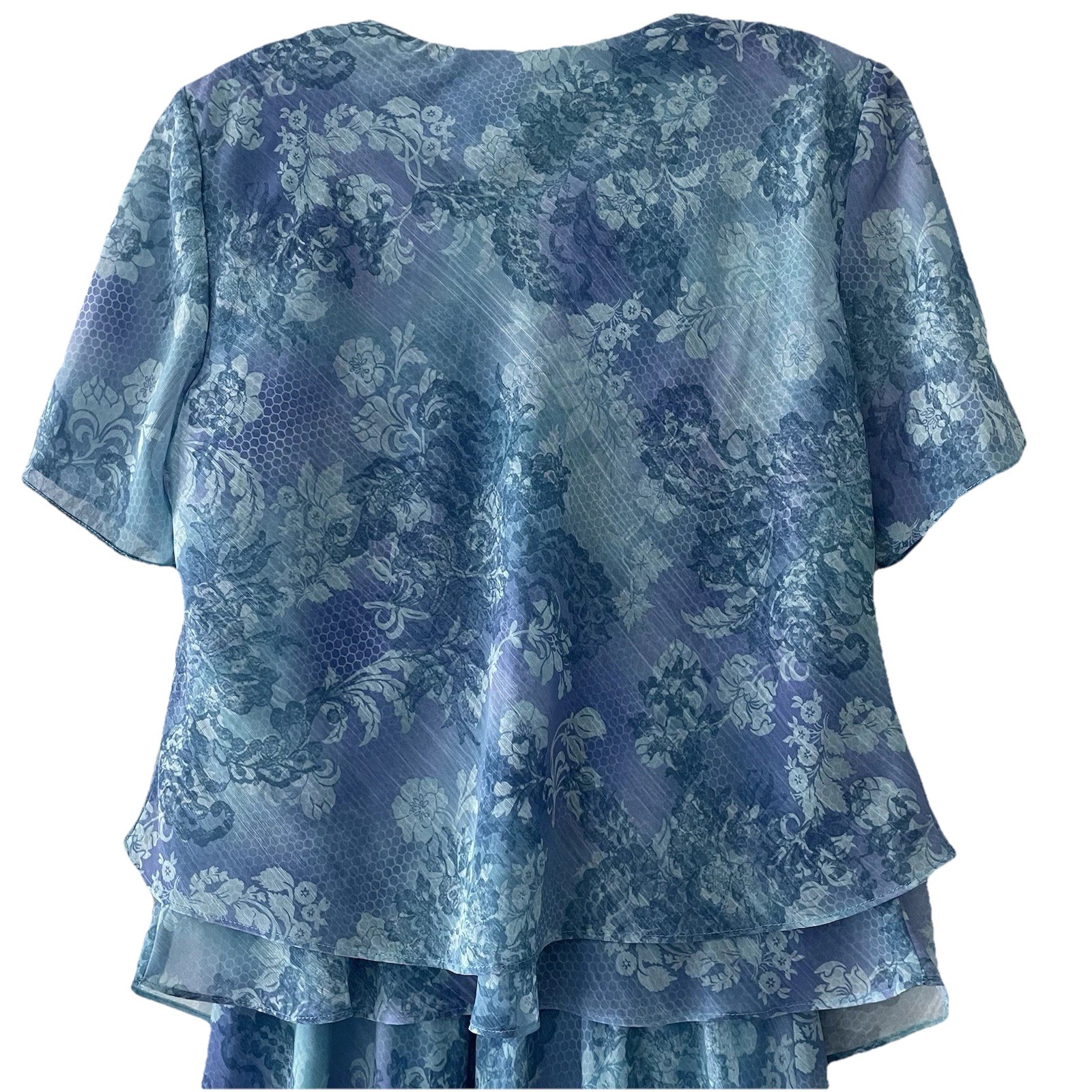 Vintage Y2K! K Studio Collection Size 10 Blue Ruffle Tiers Fairy Boho Dress