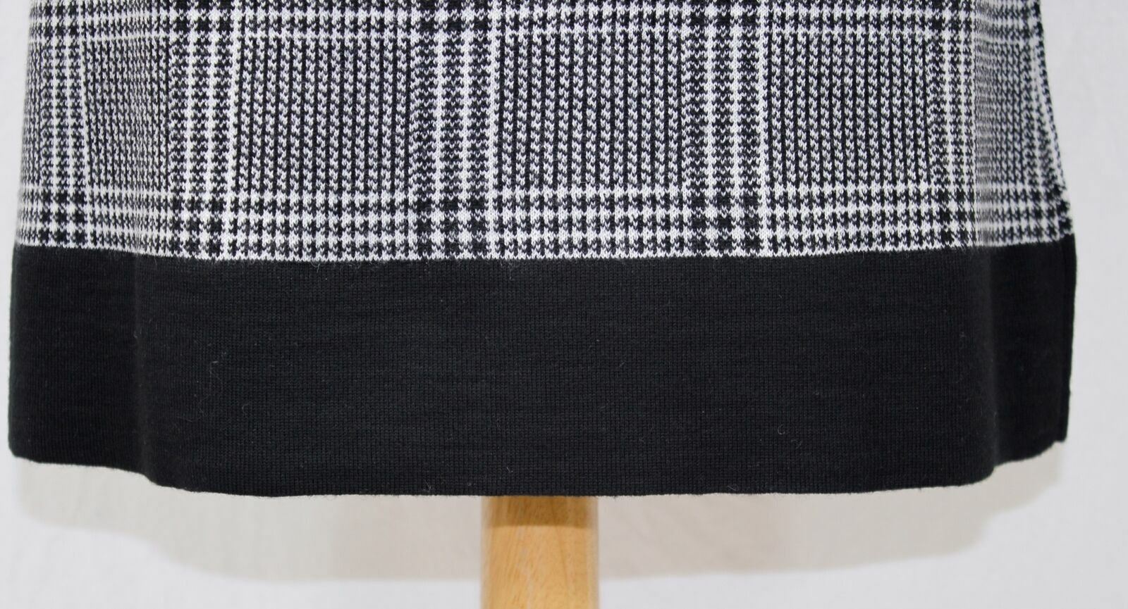 Peter Millar Black White Wool Plaid Turtleneck Sweater Dress Size M