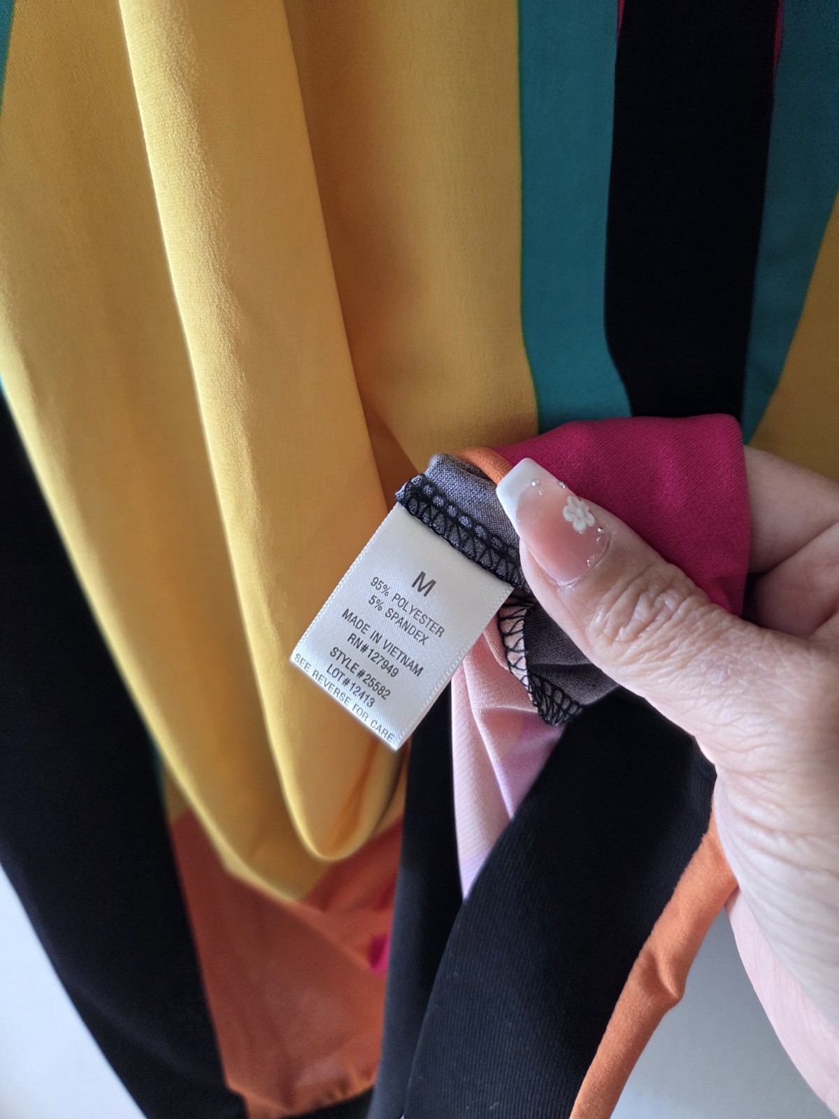 Y2K Emma & Michele Multicolor Geometric Jersey Shift Dress | M | Boat Neck 3/4