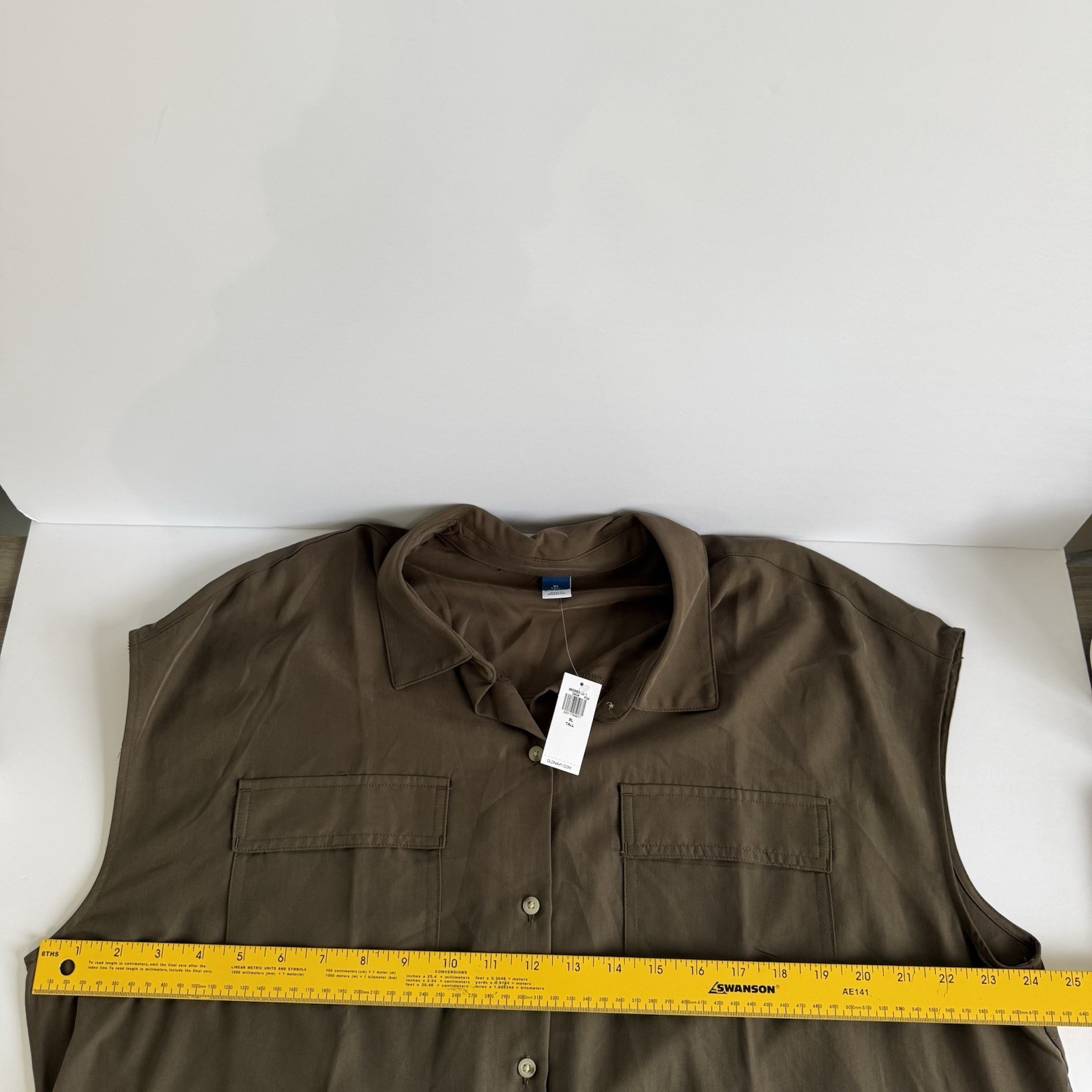 Old Navy NWT Waist-Defined Utility Midi Shirt Dress XL Tall Green Gorpcore