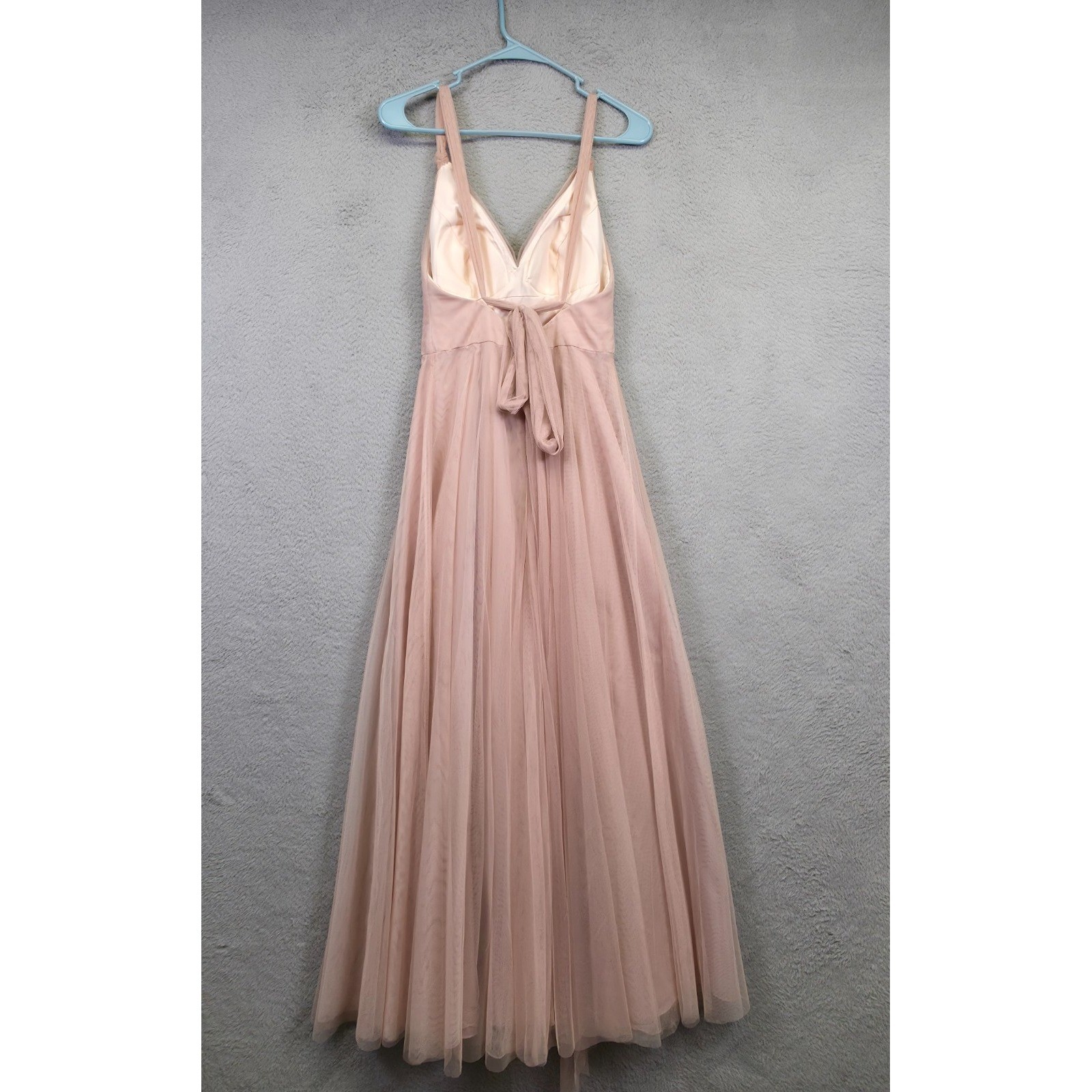 Hitherto Formal Gown Womens 2 Blush Pink Tulle Romantic Bridal Prom Maxi Dress