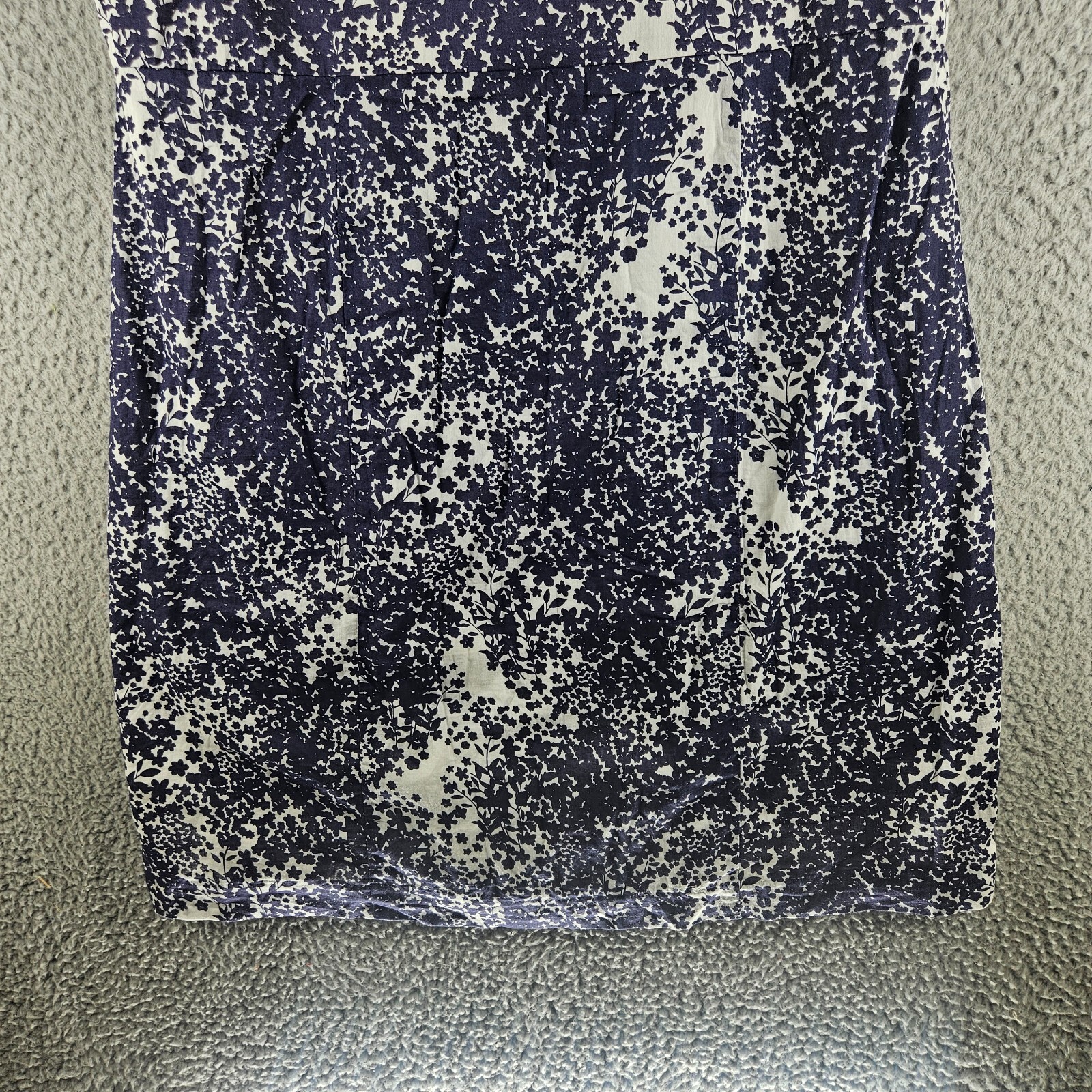 Blu Sage Dress Size 16 Side Zip Floral Print Lined Navy Blue White – 16