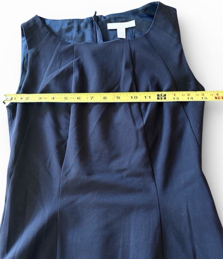 BOSS HUGO BOSS $495 Solid Navy Elbise Virgin Wool Sheath Dress Size US 4