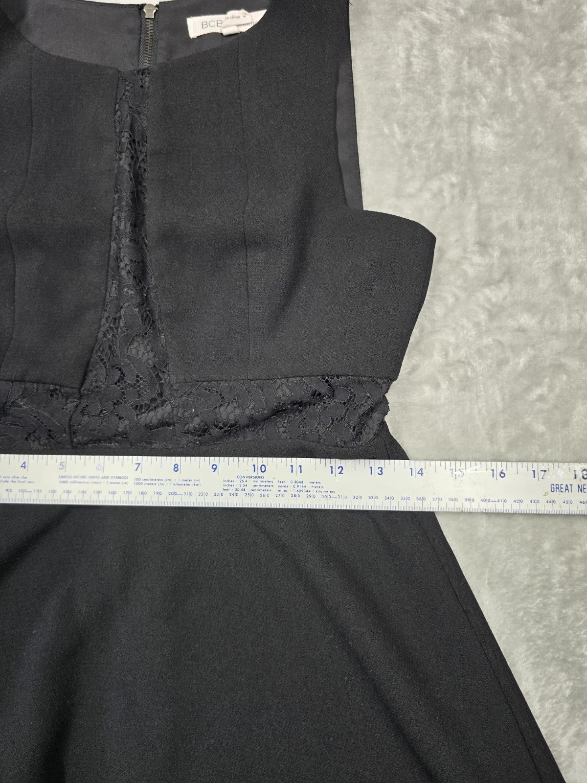 BCBGeneration A Line Shift Dress Womens 4 Black Sleeveless Midi Lined Zip