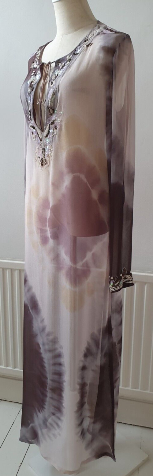 ***GORGEOUS***ALL SAINTS ZAMI MAXI KAFTAN, UK14, US10, EU42, 100% SILK