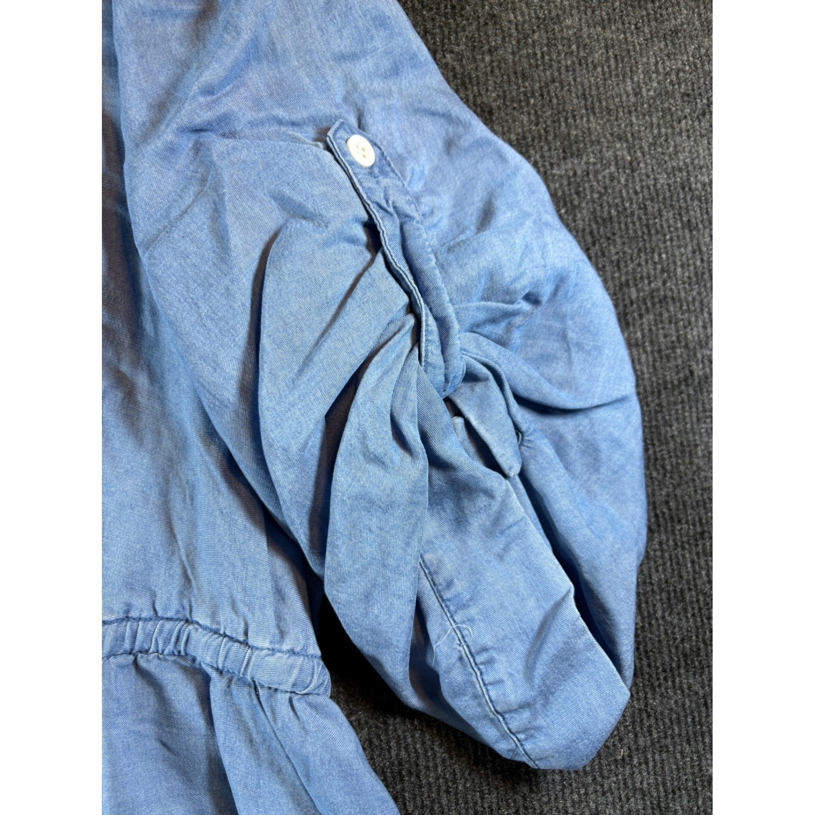 Torrid Womens Blue Lyocell Chambray Roll Tab Sleeve Shirt Dress Plus Size 2